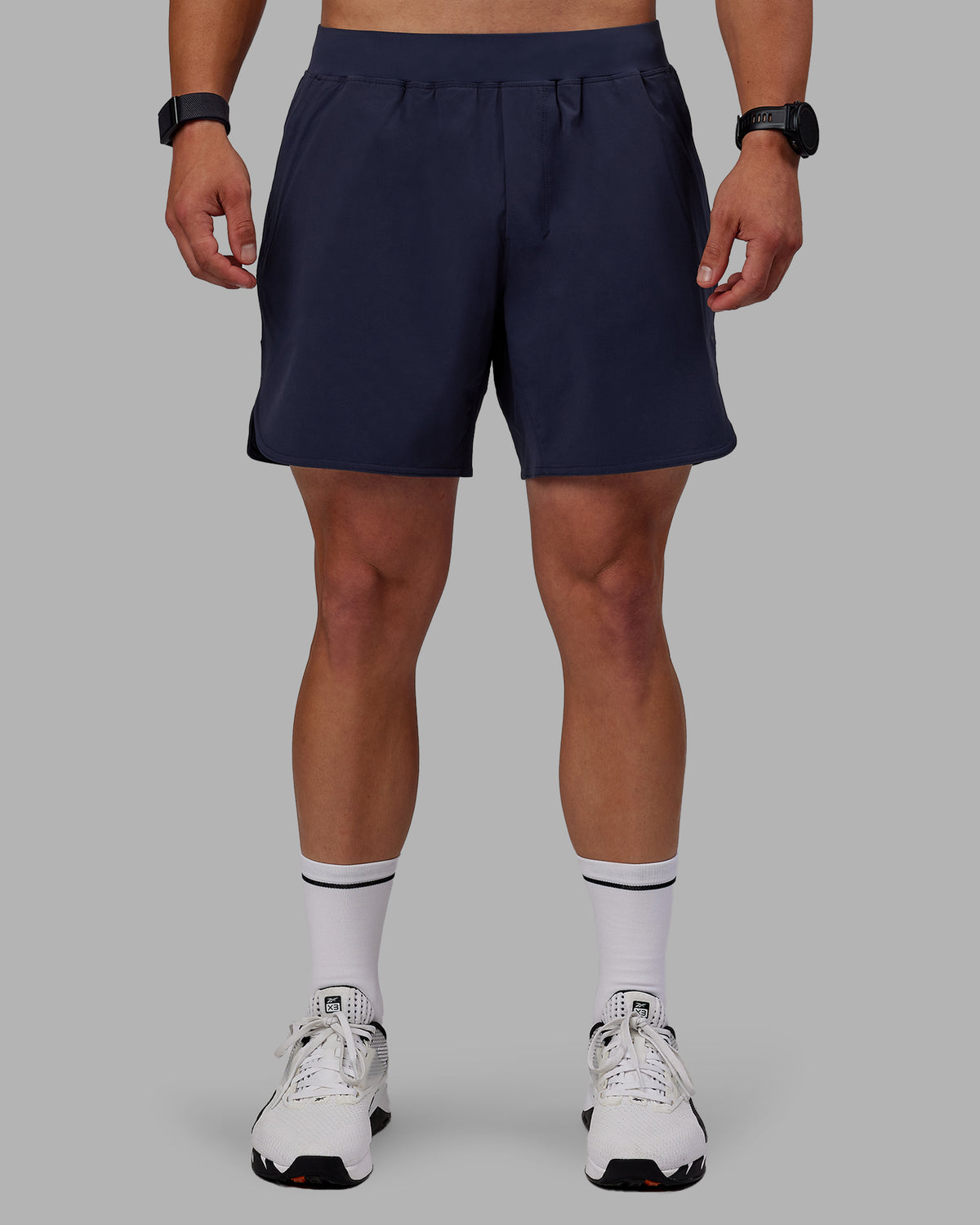 Man wearing Lift 6" Lined Performance Shorts - Future Navy