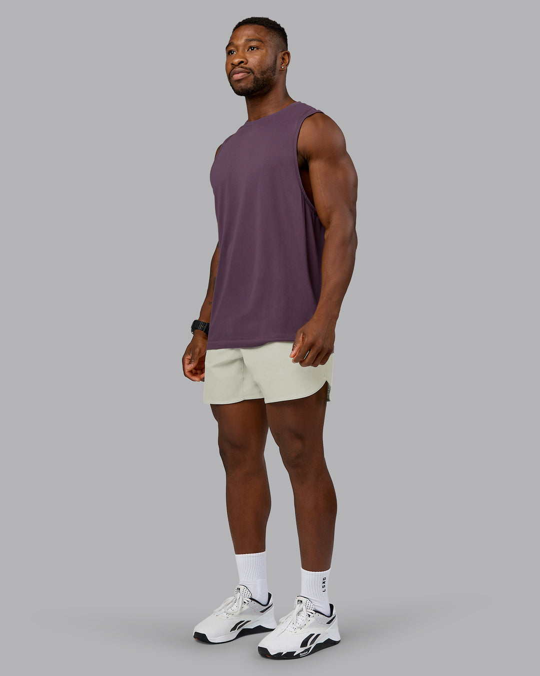 Man wearing Lift 6" Performance Short - Bone | Model:Sam | Size:L - view 5
