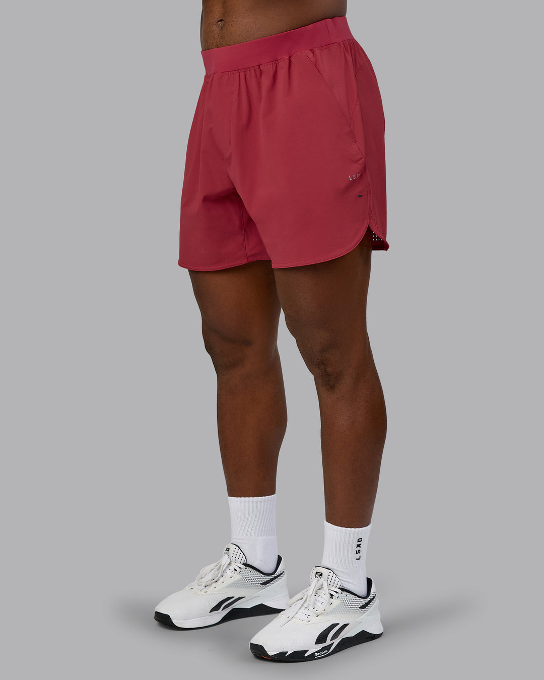 Man wearing Lift 6" Performance Short - Claret | Model:Sam | Size:L - view 6