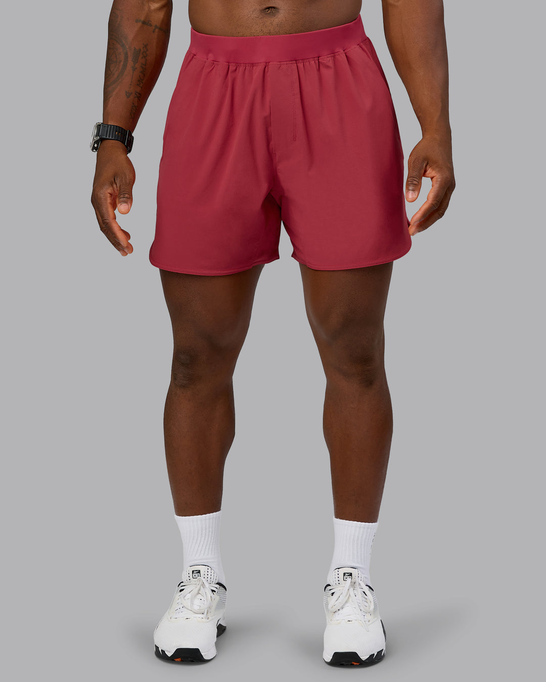 Man wearing Lift 6" Performance Short - Claret | Model:Sam | Size:L - view 1