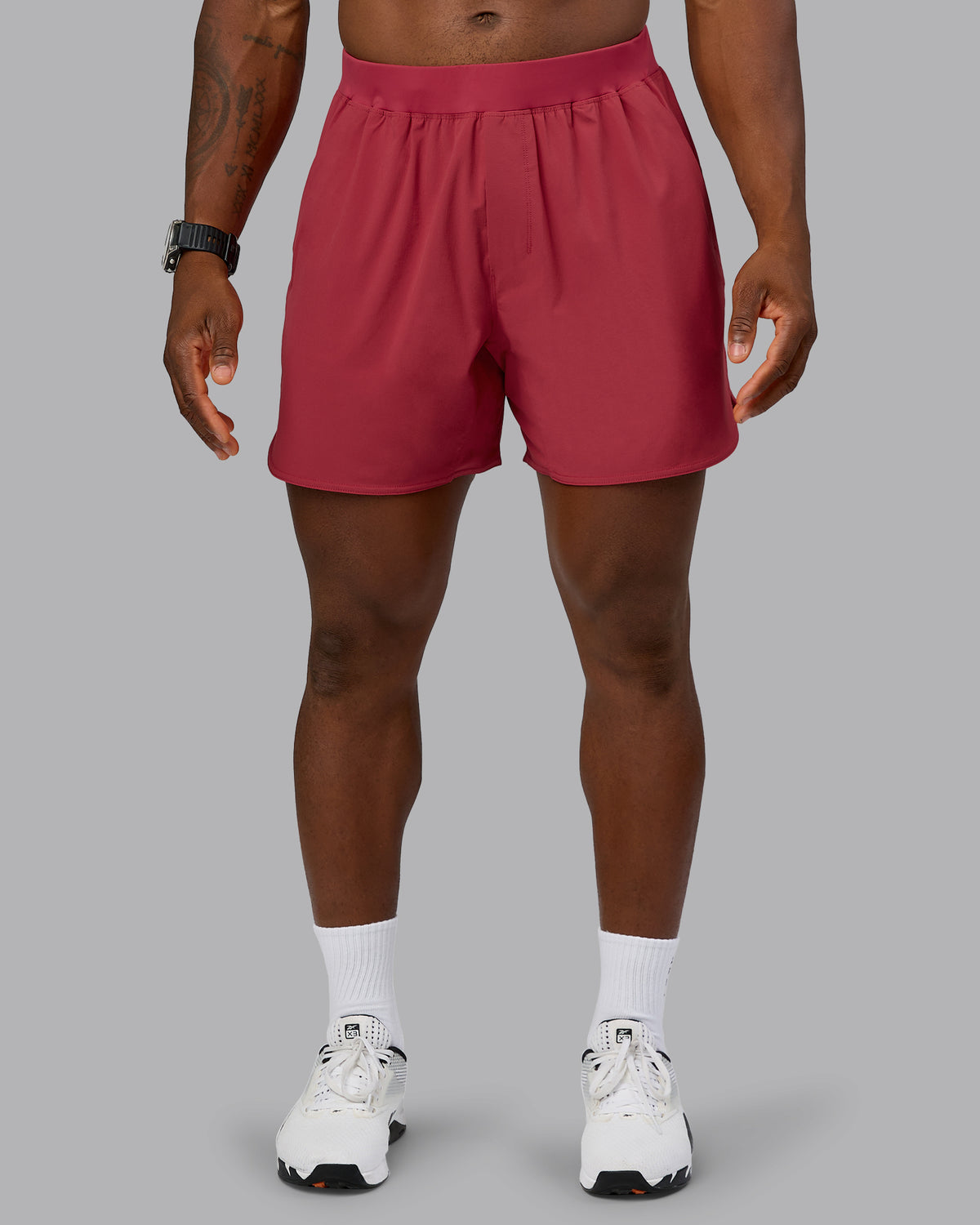 Man wearing Lift 6" Performance Short - Claret | Model:Sam | Size:L