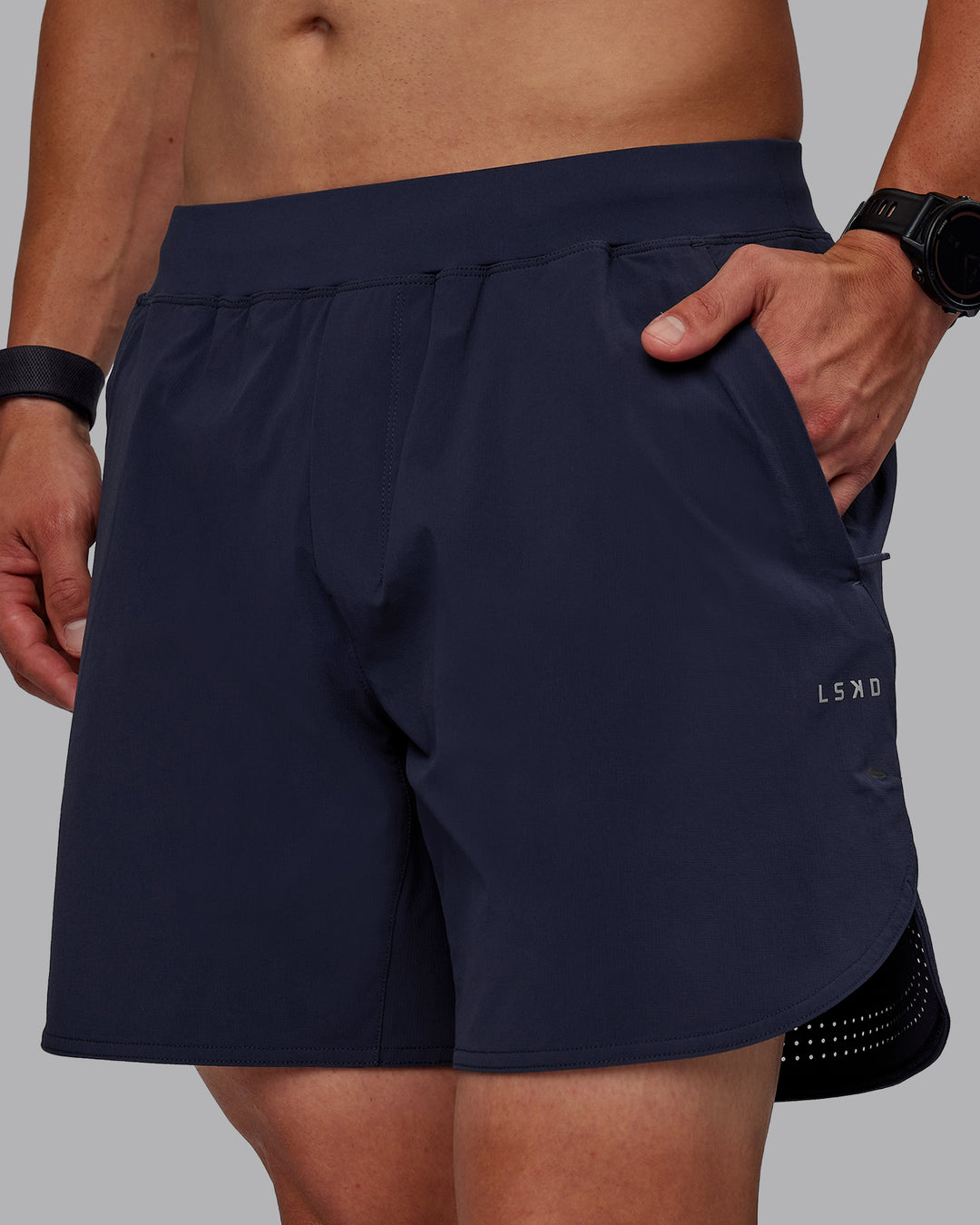 Man wearing Lift 6" Performance Shorts - Future Navy - view 2