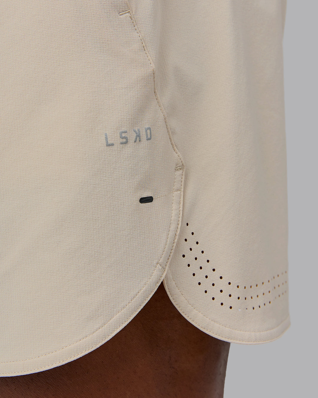 Man wearing Lift 6" Performance Short - Shale-Beige | Model:Sam | Size:L - view 6