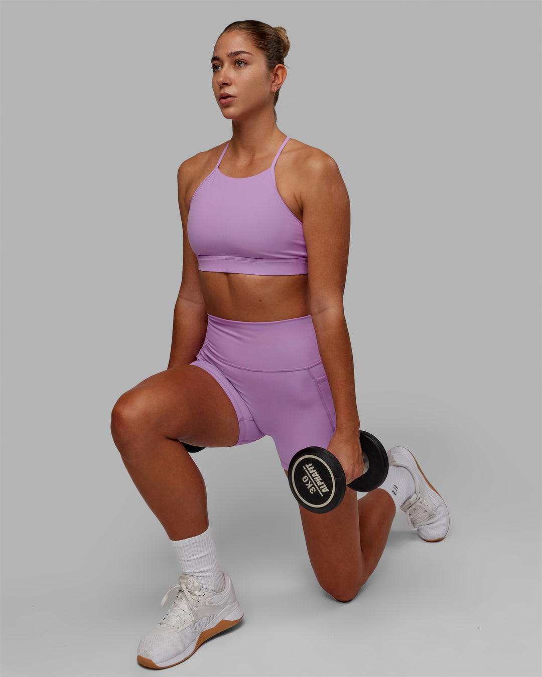 Lift High Neck Sports Bra - Light Violet - view 8