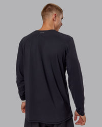 Man wearing Cadence Long Sleeve Tee - Black | Thumbnail Index: 3