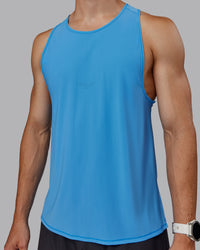 Man wearing Cadence Tank - Azure Blue | Thumbnail Index: 6