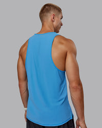 Man wearing Cadence Tank - Azure Blue | Thumbnail Index: 3