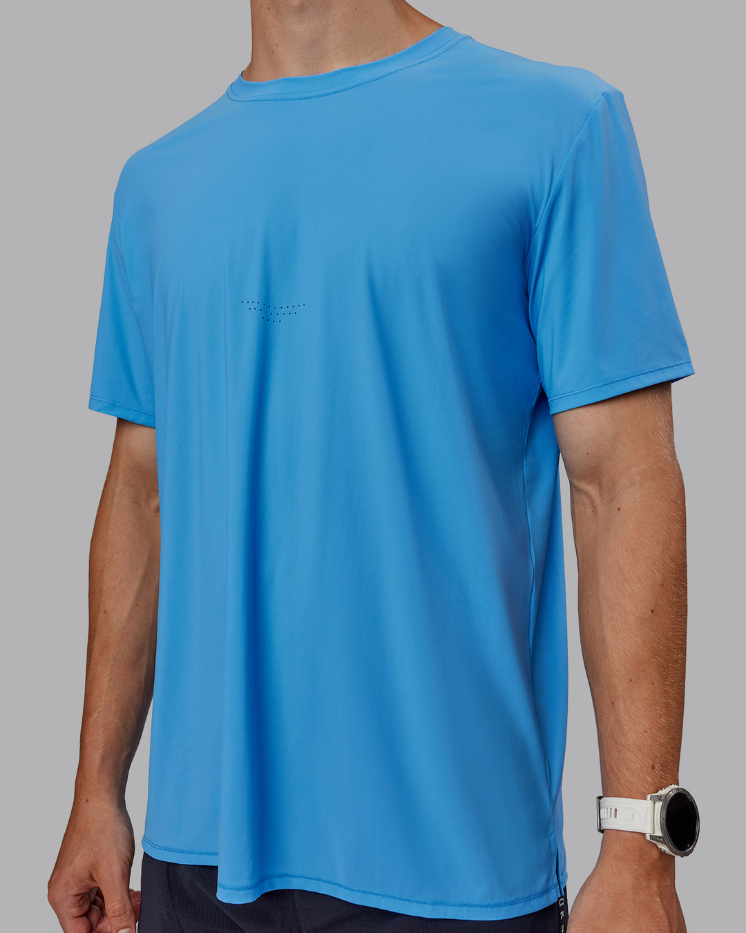 Man wearing Cadence Tee - Azure Blue - view 8