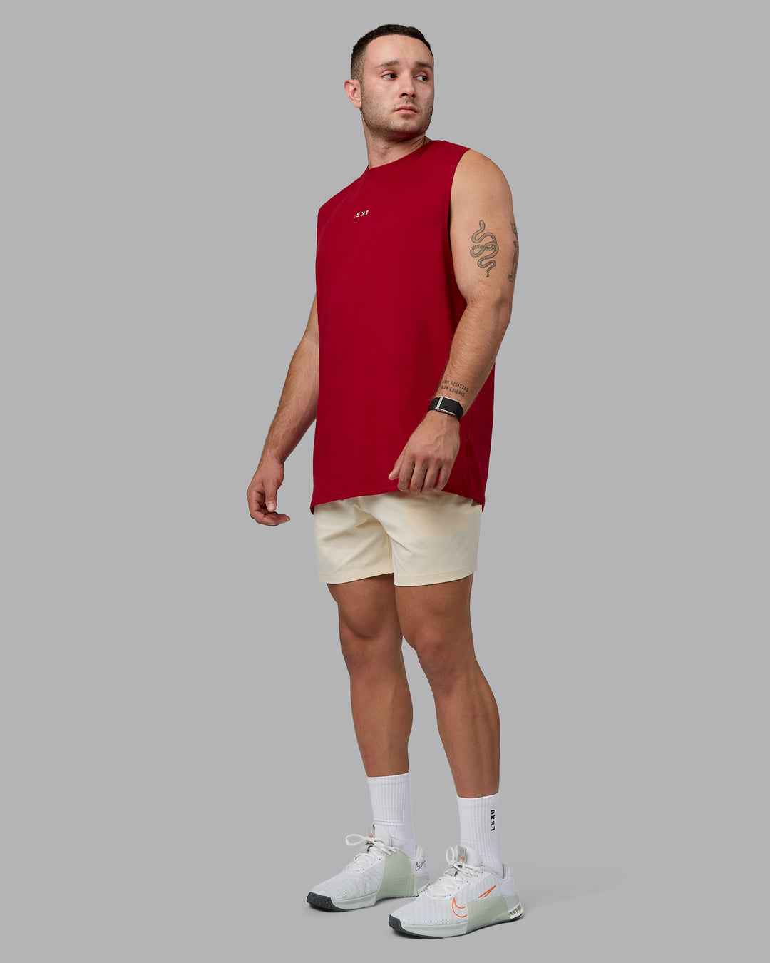 Man wearing Restore 6" CloudFLX Shorts - Ivory - view 5