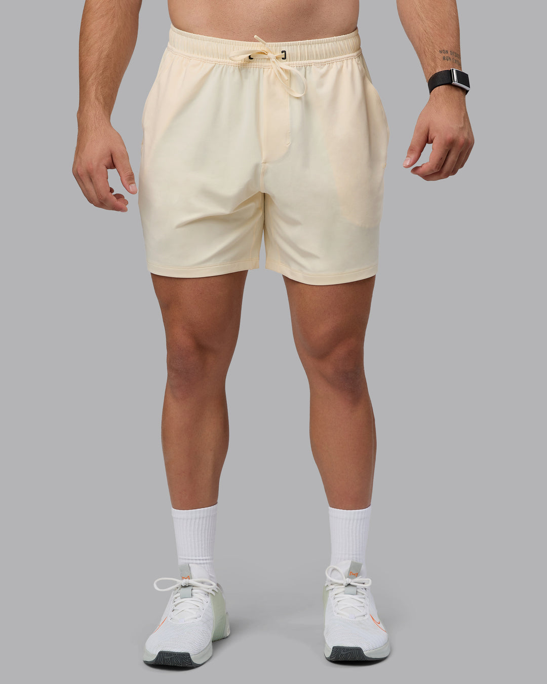 Man wearing Restore 6" CloudFLX Shorts - Ivory - view 8