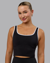 Woman wearing Nexus Active Tank - Black-White | Thumbnail Index: 1