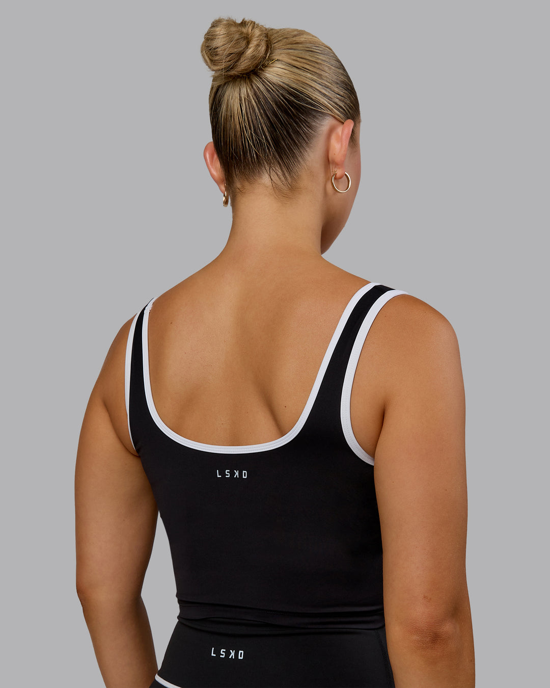Woman wearing Nexus Active Tank - Black-White - view 6