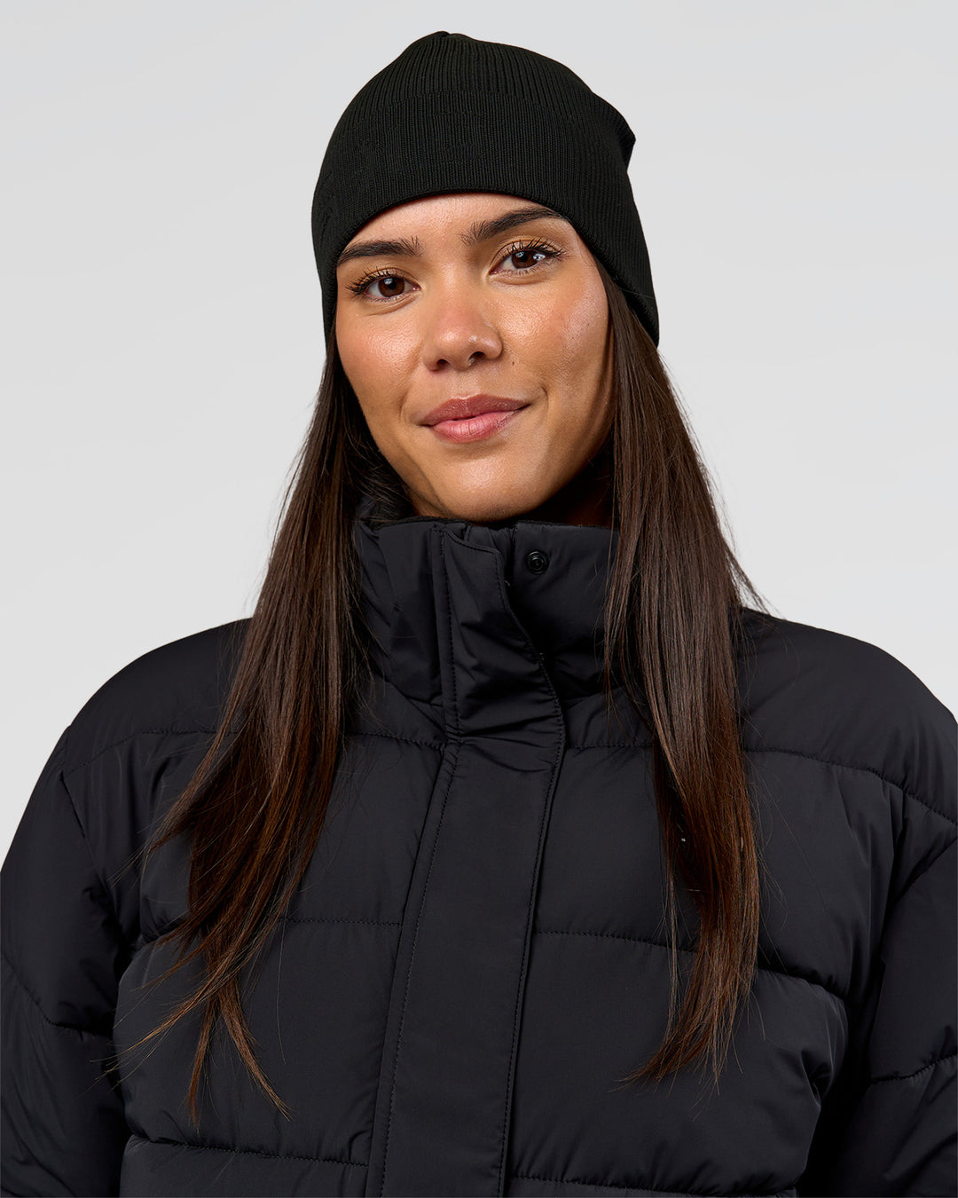 Woman wearing Pace Beanie in Black  - view 7