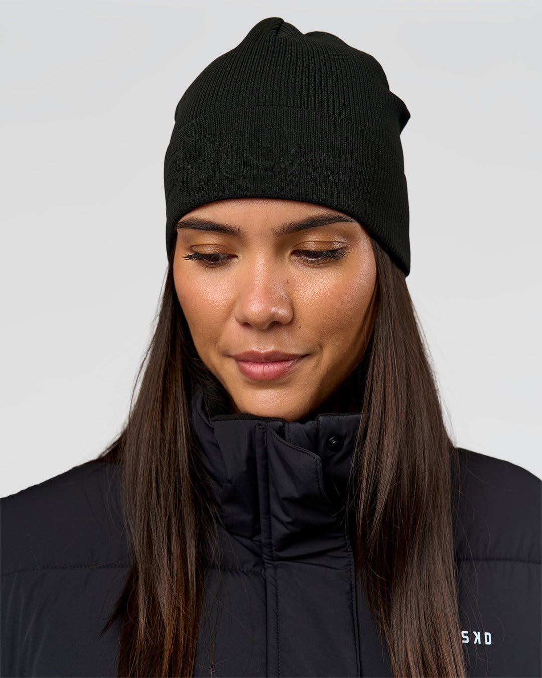 Woman wearing Pace Beanie in Black  - view 2