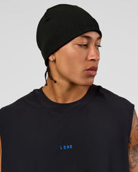 Man wearing Pace Beanie in Black  | Thumbnail Index: 7