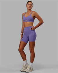 Woman wearing Pursue Sports Bra - Dahlia Purple | Thumbnail Index: 2