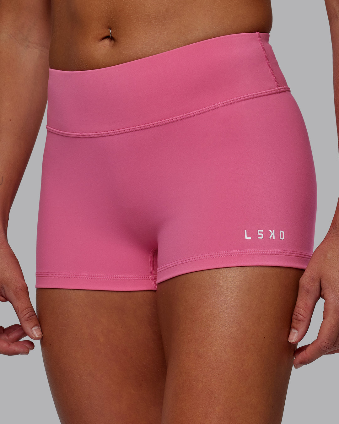 Woman wearing RXD Low-Rise 2" Short - Carmine Rose - view 9