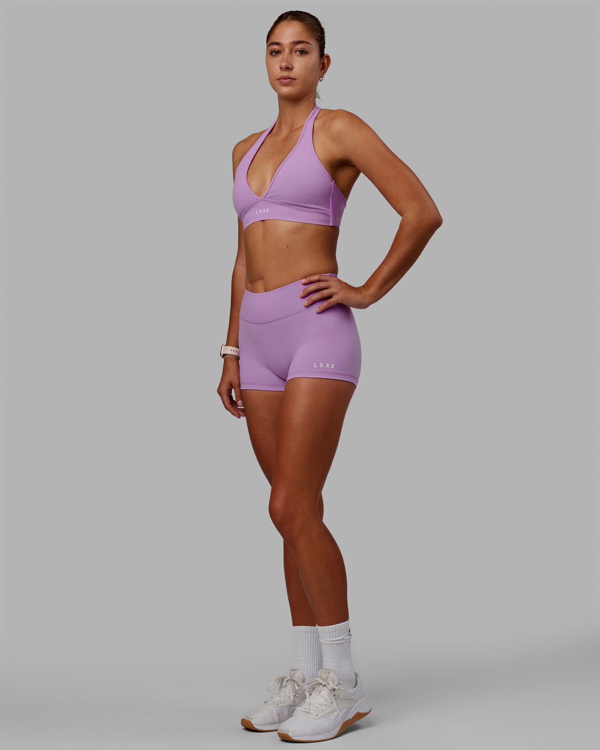 Woman wearing RXD Low-Rise 2" Short - Light Violet