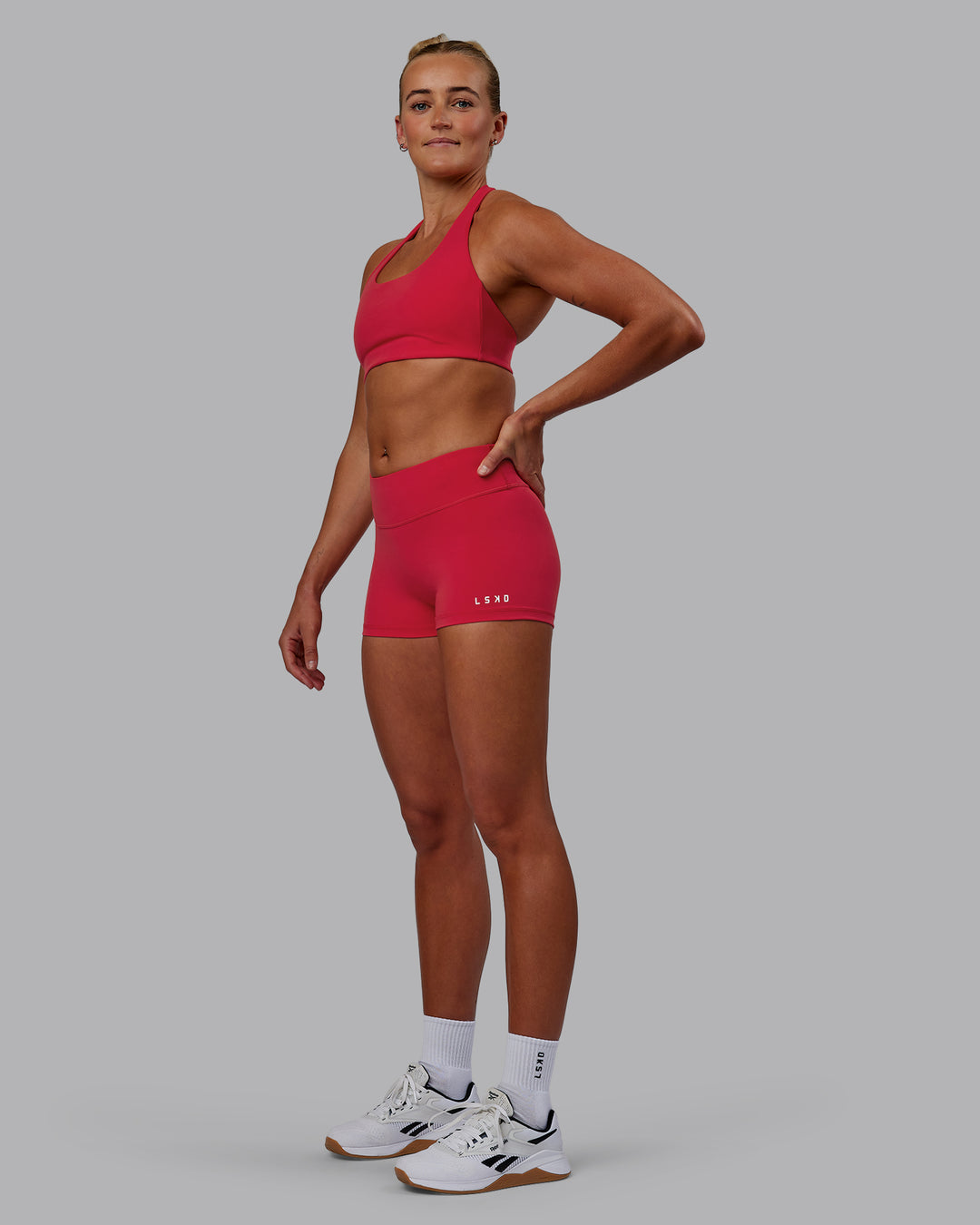 Woman wearing RXD Low-Rise 2" Short - Scarlet - view 7