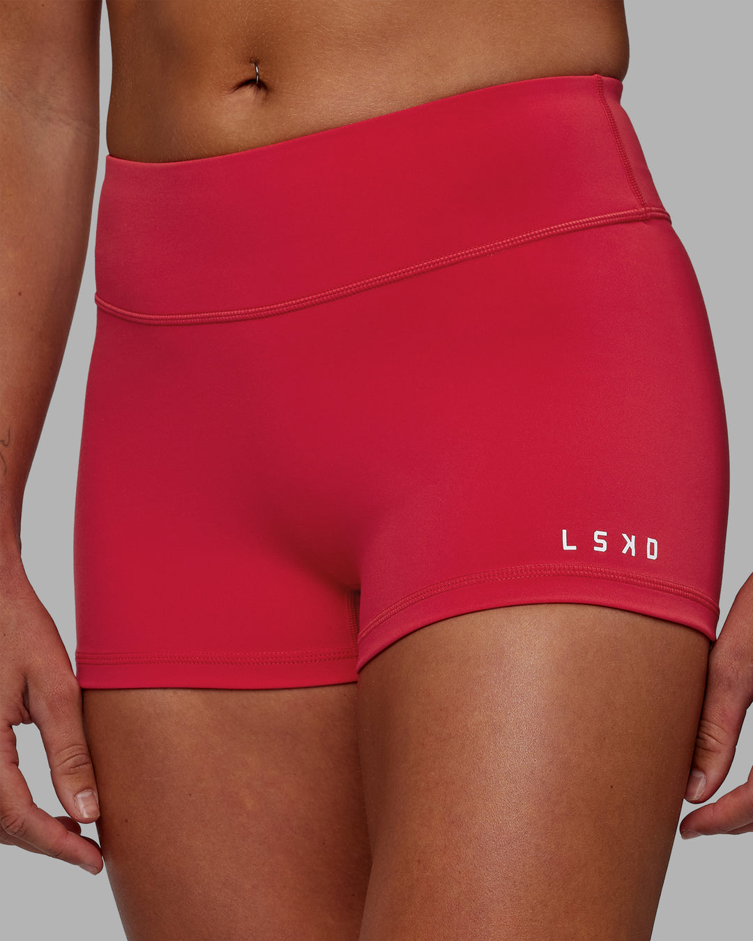 Woman wearing RXD Low-Rise 2" Short - Scarlet - view 4