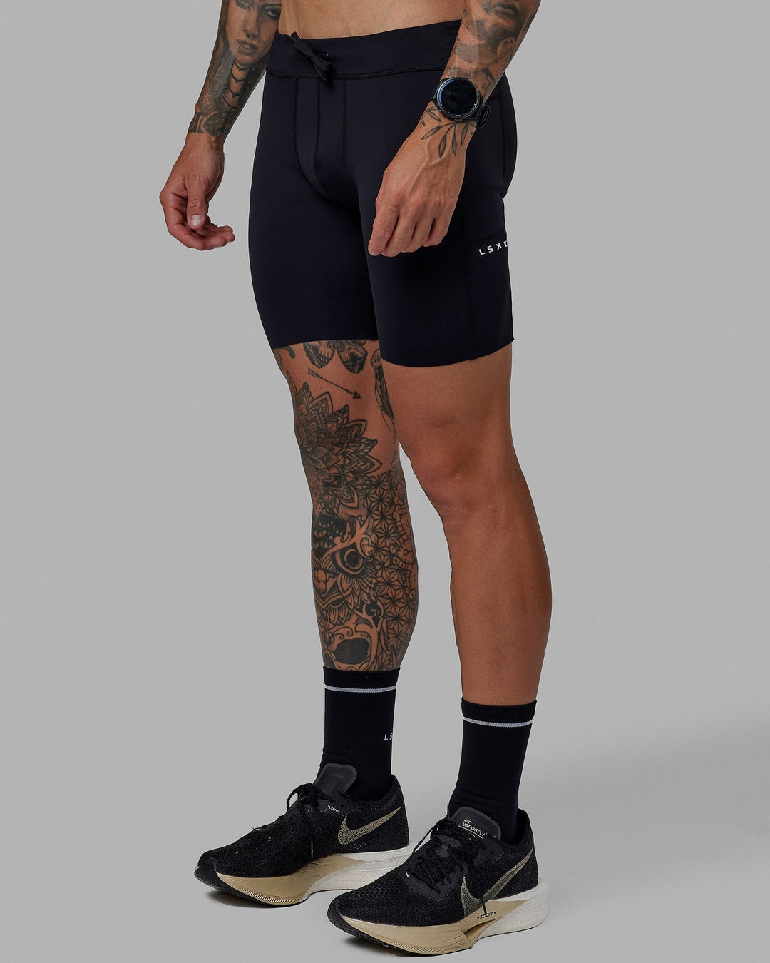 Man wearing Race Day 8" Short Tight - Black - view 9