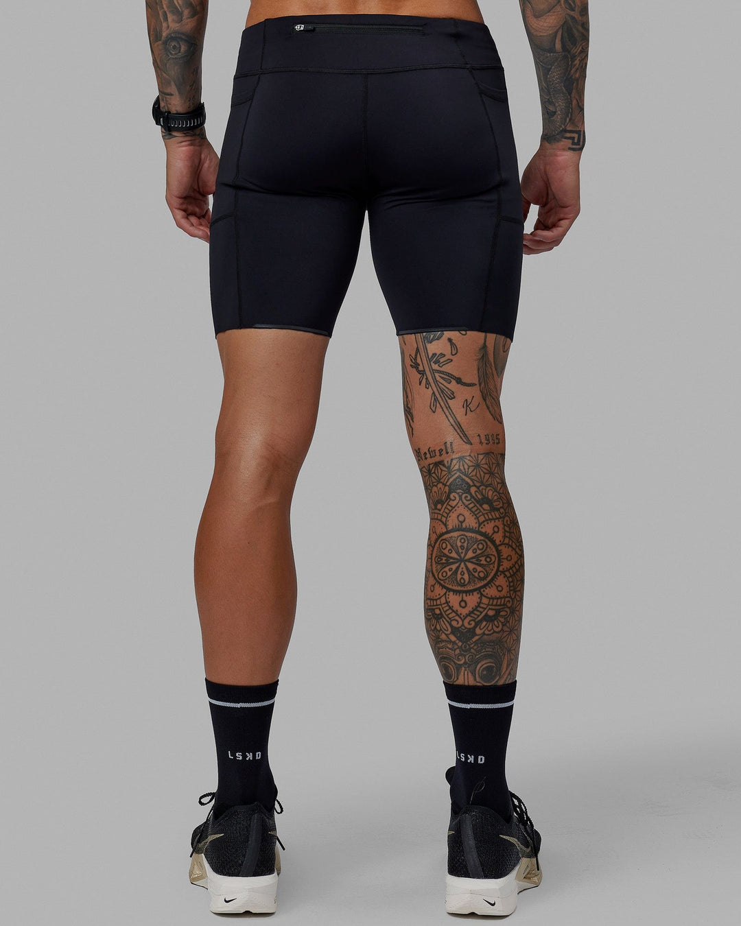 Man wearing Race Day 8" Short Tight - Black - view 4