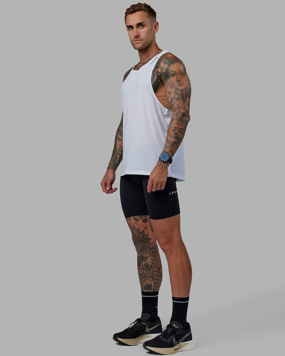 Man wearing Race Day 8" Short Tight - Black - view 7