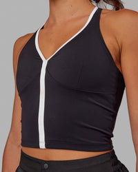 Woman wearing Reflection Active Tank - Black-White | Thumbnail Index: 4