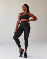 Woman wearing Rep Ultra High-Rise 7/8 Legging Pockets - Black Camo | Model:Krystal | Size:L | Thumbnail Index: 0