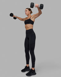Woman wearing Rep Ultra High-Rise Full Length Legging Pockets - Black-Black | Model:Shae | Size:S | Thumbnail Index: 1