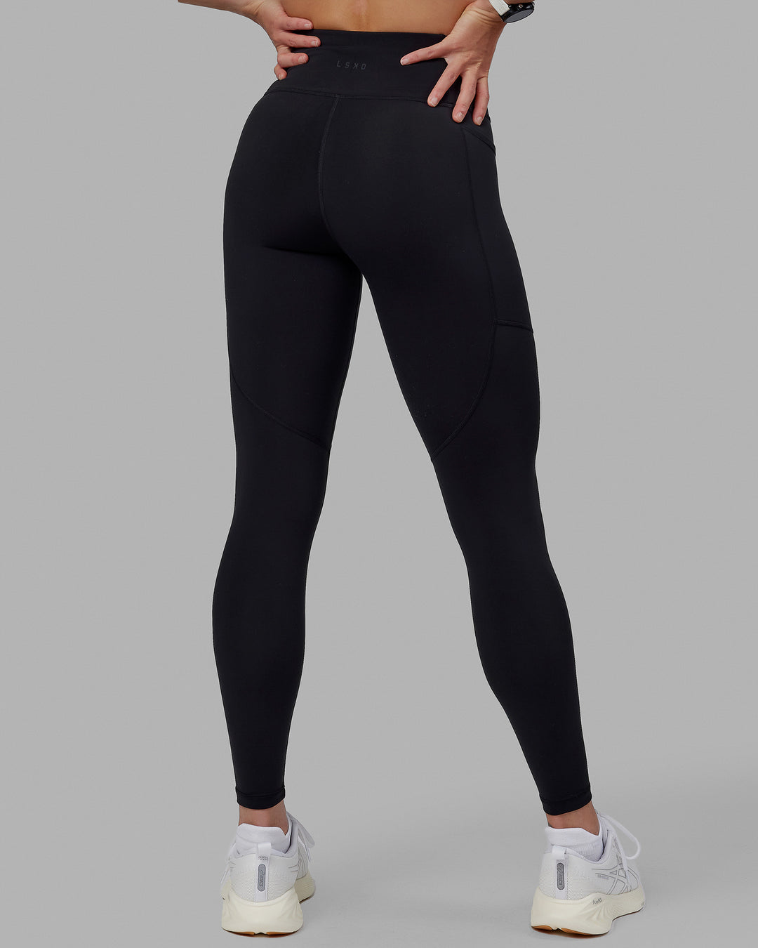 Woman wearing Rep Ultra High-Rise Full Length Legging Pockets - Black-White | Model:Shae | Size:S - view 6