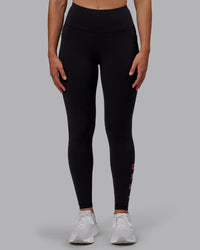 Woman wearing Rep Ultra High-Rise Full Length Legging Pockets - Black-Fuchsia Pink | Model:Sophie | Size:S | Thumbnail Index: 6