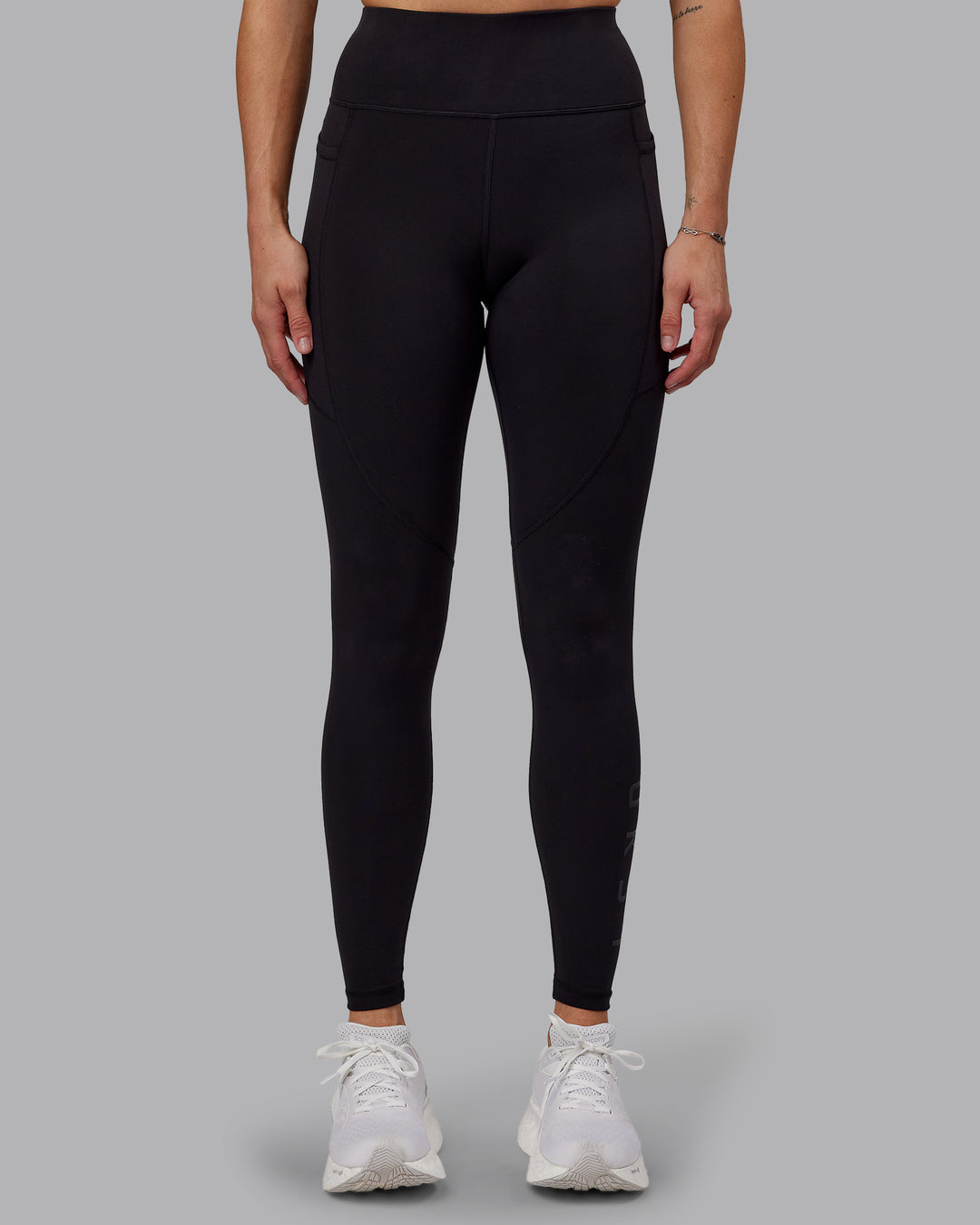 Woman wearing Rep Ultra High-Rise Tall Legging Pockets - Black-Black | Model:Hannah | Size:S - view 7