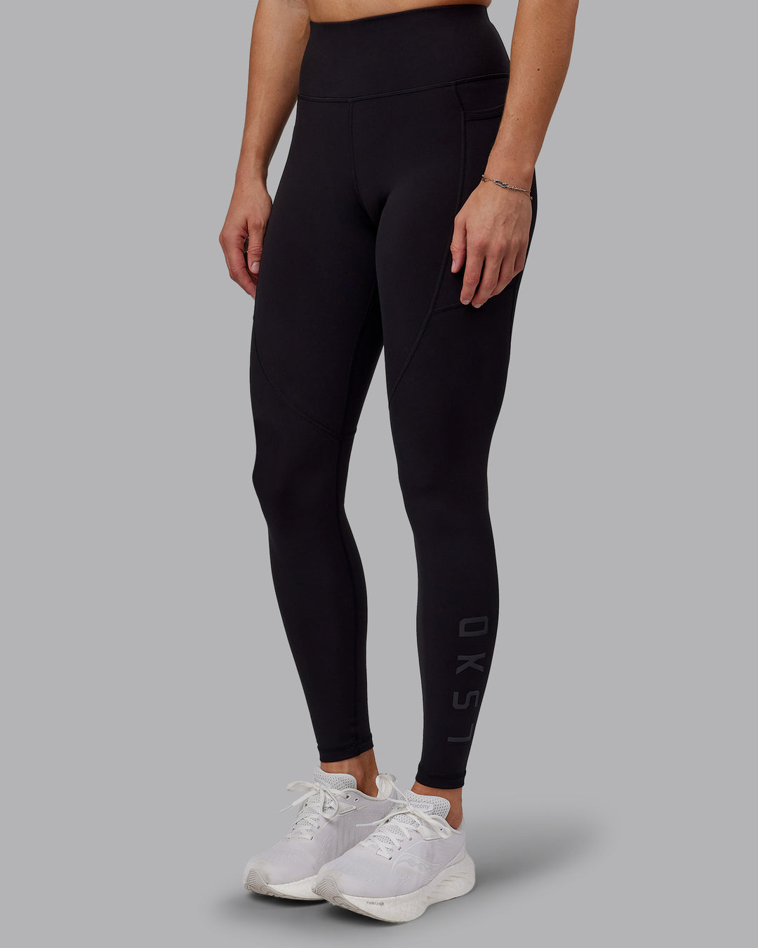 Woman wearing Rep Ultra High-Rise Tall Legging Pockets - Black-Black | Model:Hannah | Size:S - view 2