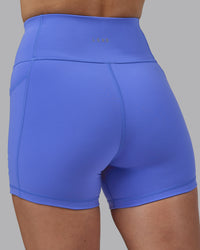 Woman wearing Rep Ultra High-Rise 4" Short Pockets - Baja Blue-White | Model:Lillie | Size:S | Thumbnail Index: 7