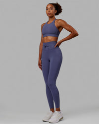 Woman wearing Resistance Ribbed Sports Bra - Future Dusk | Thumbnail Index: 2