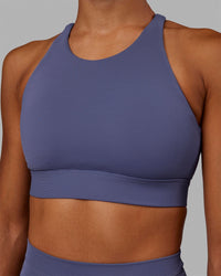 Woman wearing Resistance Ribbed Sports Bra - Future Dusk | Thumbnail Index: 6