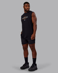 Man wearing Rover FLXCotton Tank - Black-White | Thumbnail Index: 4