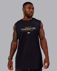 Man wearing Rover FLXCotton Tank - Black-White | Thumbnail Index: 0