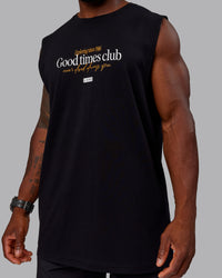 Man wearing Rover FLXCotton Tank - Black-White | Thumbnail Index: 6