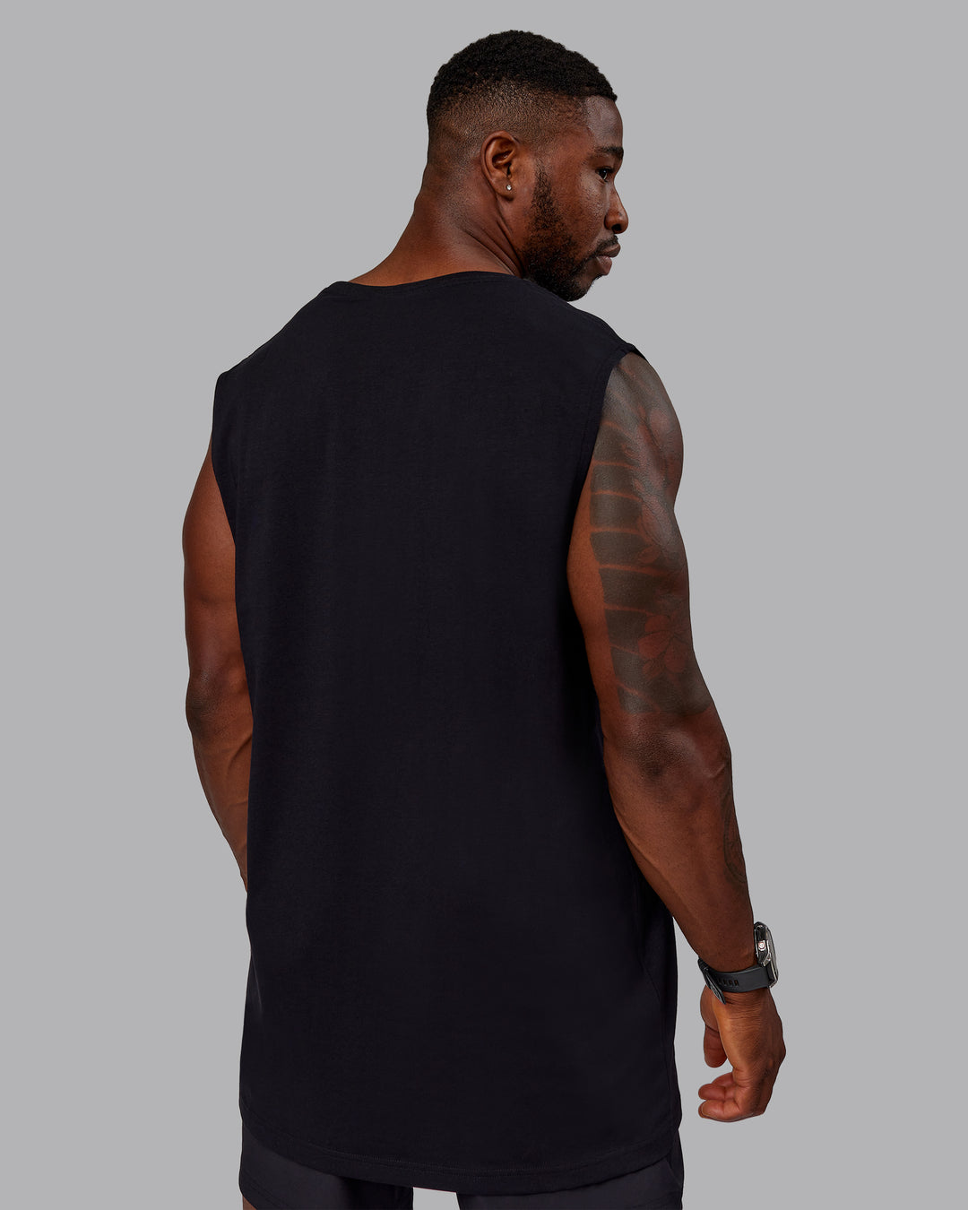 Man wearing Rover FLXCotton Tank - Black-White - view 4