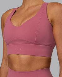 Woman wearing Sculpt Sports Bra - Mauve Haze | Thumbnail Index: 6