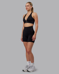Woman wearing Stamina Sports Bra (D/DD/E) - Black | Thumbnail Index: 3