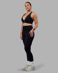 Woman wearing Stamina Sports Bra (D/DD/E) - Black | Thumbnail Index: 2