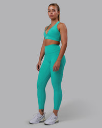 Woman wearing Stamina Sports Bra - Turquoise Tide | Thumbnail Index: 5