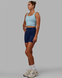 Woman wearing Staple Active Cropped Tank - Glacial Blue | Thumbnail Index: 4