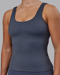 Woman wearing Staple Active Shelf Bra Tank - Turbulence | Thumbnail Index: 4