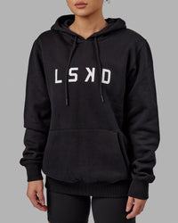 Woman wearing Structure Hoodie - Black-White | Thumbnail Index: 7