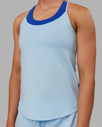 Woman wearing Swift Active Tank - Glacial Blue | Thumbnail Index: 5