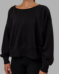Woman wearing Tempo Sweater - Black | Thumbnail Index: 4